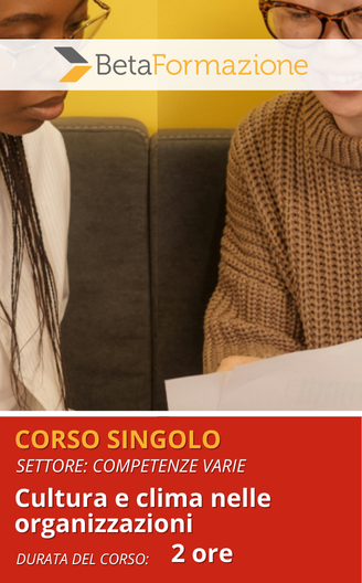 corso singolo Cultura e clima nelle organizzazioni