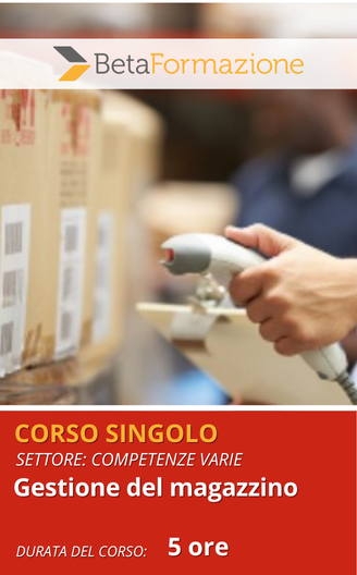 corso singolo Gestione del magazzino
